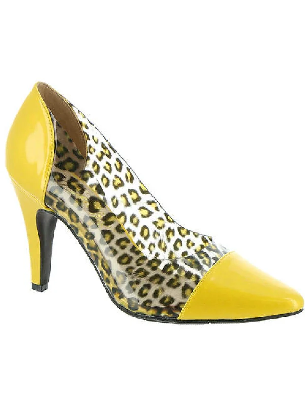 Paulina Womens Animal Print Pointed Toe Pumps