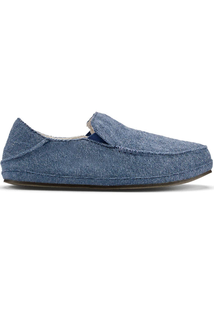 slippers for people with foot pain-Olukai Nohea Hulu Slipper Navy Navy Women's