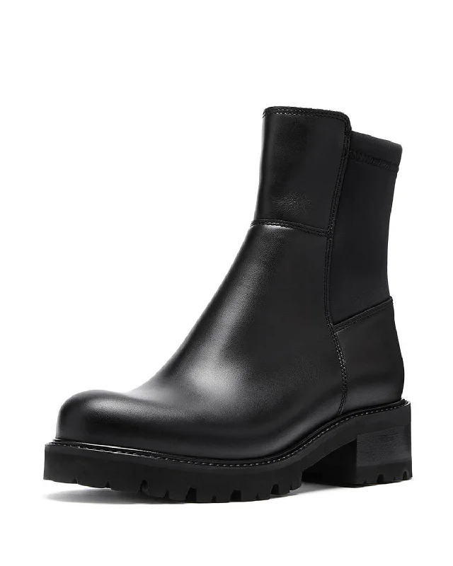 boots for women with narrow feet-Colette Leather Lugg Boot | Black