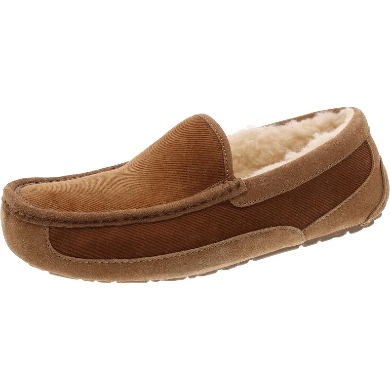 cozy slippers for cold weather-Ugg Womens Corduroy Driving Loafer Slippers