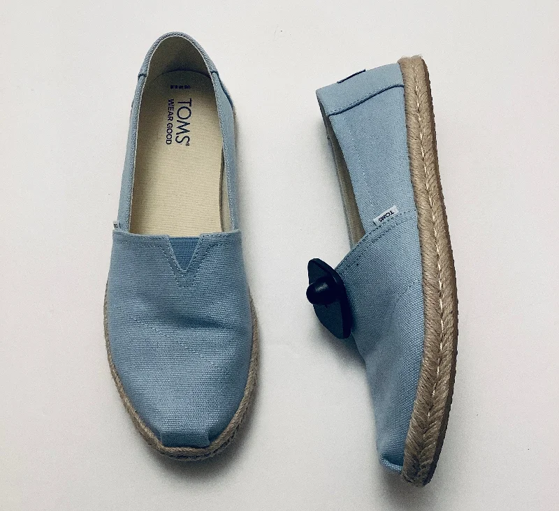 Comfortable flats shoes with arch support for better posture -Shoes Flats By Toms In Blue, Size: 8.5