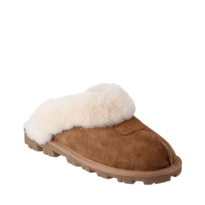 slippers for bunions and foot pain-Women's Shoes UGG COQUETTE Sheepskin Slide Slippers 5125 CHESTNUT