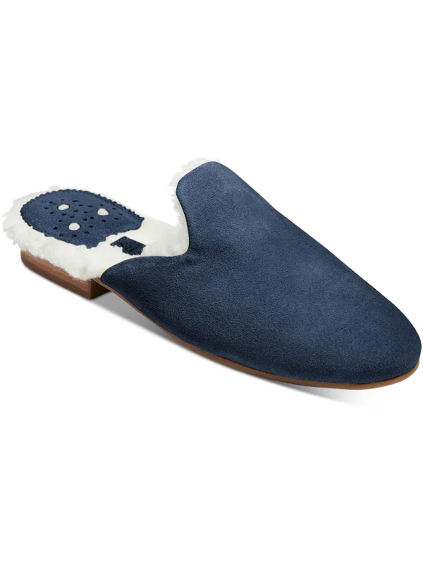 slippers for lounging in comfort-Delaney Cozey Mule Womens Suede Mules