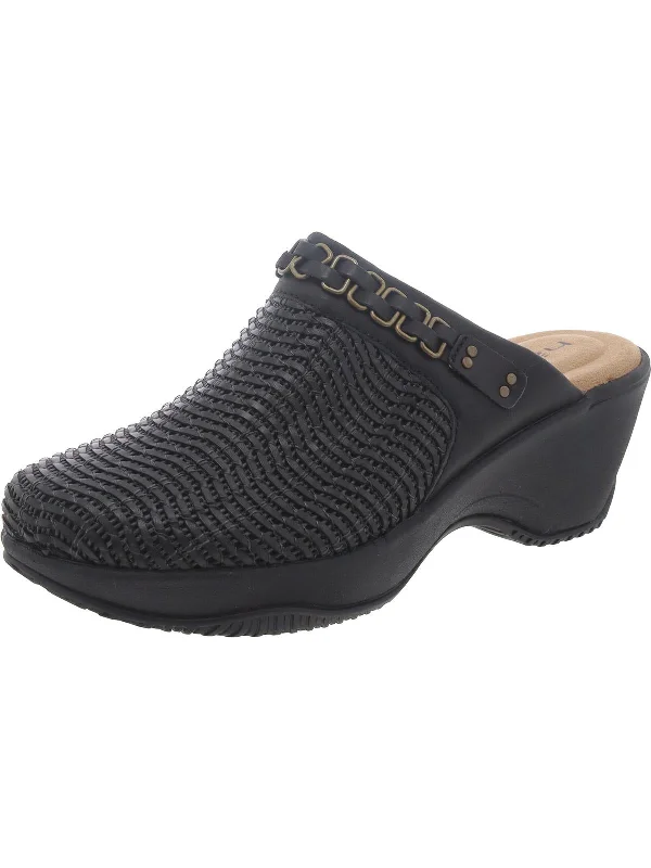 slippers for walking and standing all day-Chloe Womens Woven Clogs