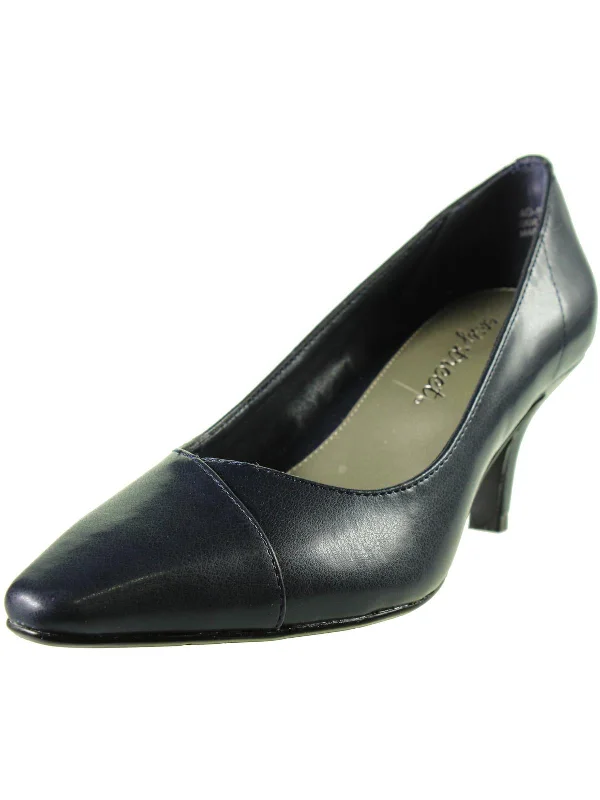 Chiffon Womens Faux Leather Pointed Toe Pumps