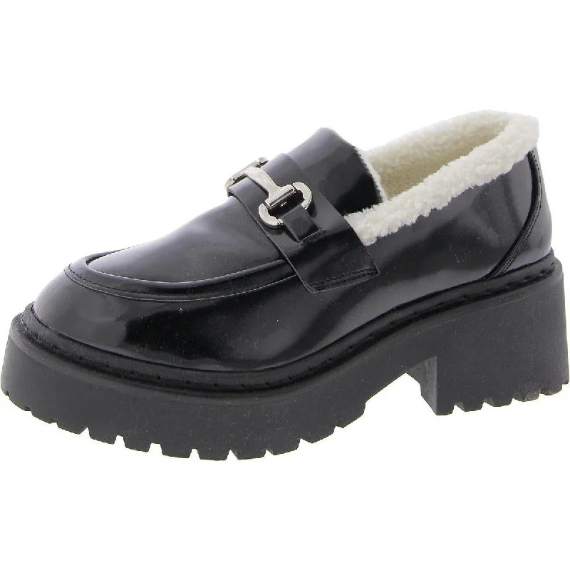 stylish loafers for men with a polished look -Steve Madden Womens Approach-F Faux Fur Lined Block Heel Loafers