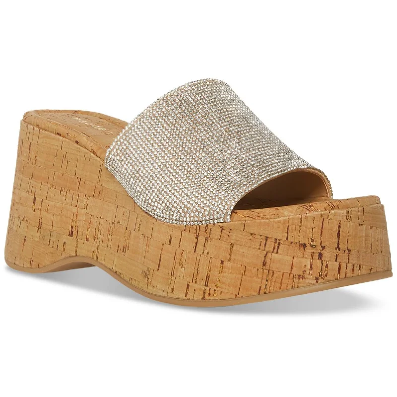 Comfortable sandals for summer outings with soft, flexible straps -Madden Girl Womens Zahara-R Textured Dressy Wedge Sandals