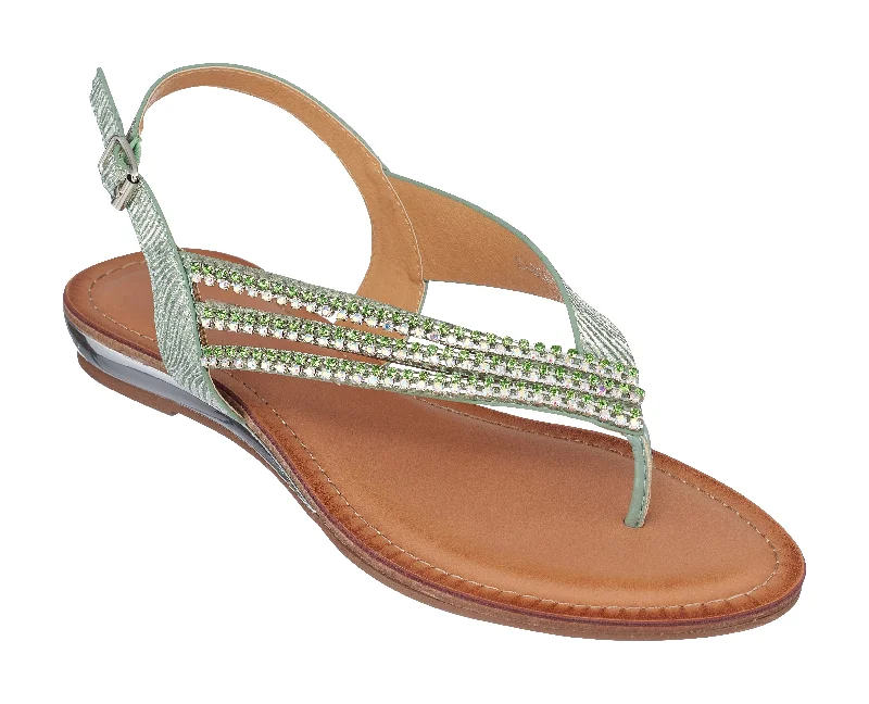 Trendy sandals with woven straps for a natural, earthy look -Mabel Green Flat Sandals