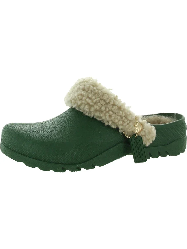 slippers with cozy warmth-Lola Womens Leather Slip On Clogs