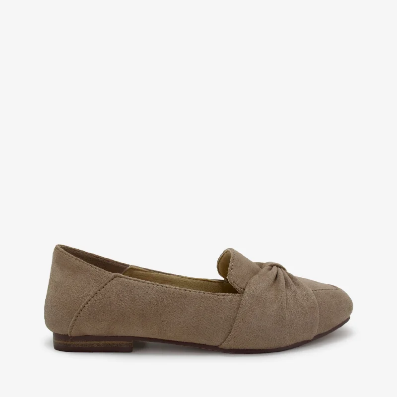 Stylish flats shoes for evening wear with fashionable details -AZARI LT. NATURAL