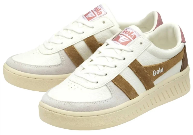 Women's Grandslam Trident Sneakers In White/brown Sugar/dusty Rose