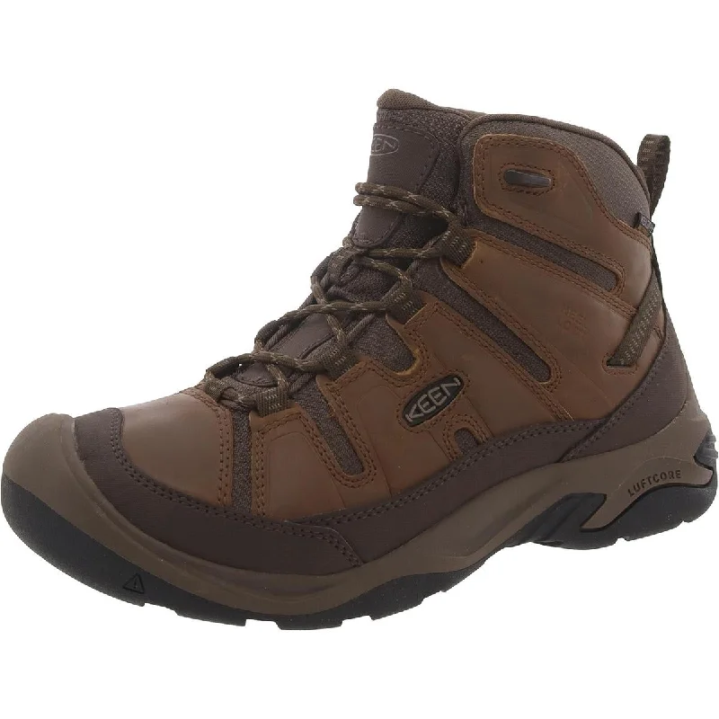 boots for extreme cold with thermal footbeds-Keen Mens Circadia Mid WP Leather Waterproof Hiking Boots