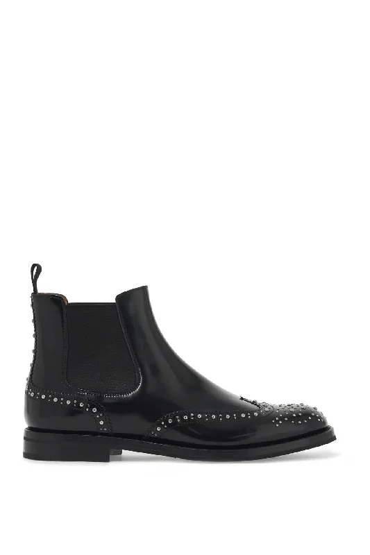 boots with breathable lining for better foot comfort-CHURCH'S Elegant Rebel Studded Leather Chelsea Boots