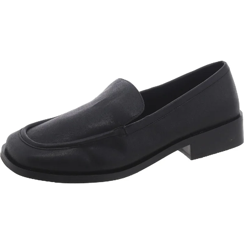 loafers with extra padding for all-day wear -Open Edit Womens Faux Leather Block Heel Loafers