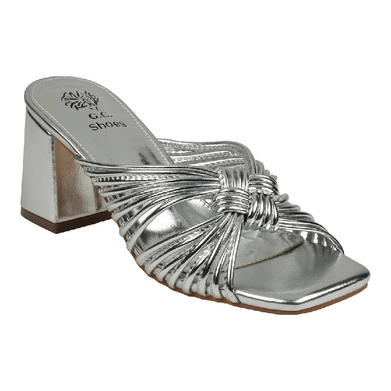 Stylish sandals for women with embroidered straps for a boho chic look -Josie Silver Strappy Heeled Sandals