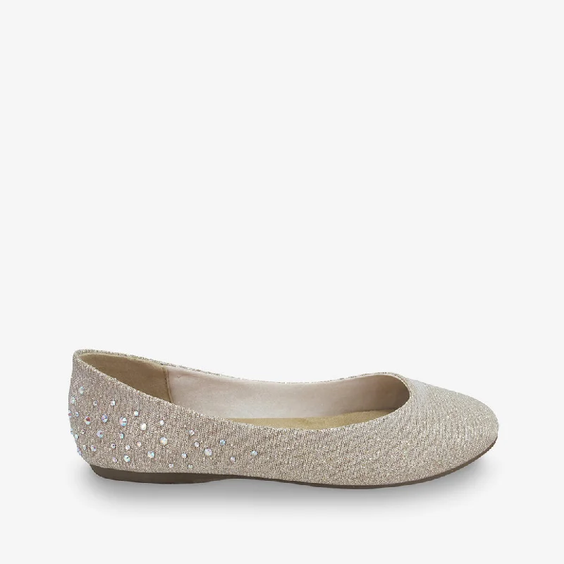 Flats shoes with soft and lightweight materials for easy wear -EVY CHAMPAGNE