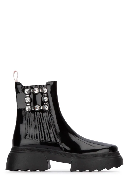 boots with extra warmth and padding for harsh conditions-ROGER VIVIER Women's Mini Buckle Chelsea Bootie