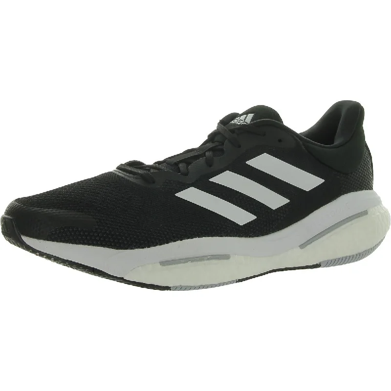 running shoes for trail racing -Adidas Mens Solar Glide 5 M Wide Lace-Up Padded Insole Running & Training Shoes