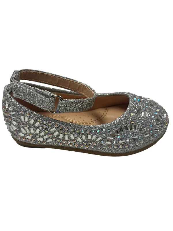 Comfortable flats shoes for women with all-day support -Silver Rhinestone Flats