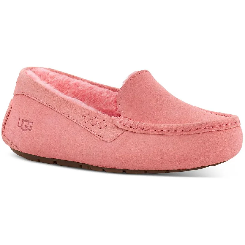 slippers for winter comfort at home-Ugg Womens Ansley Suede Comfy Moccasin Slippers