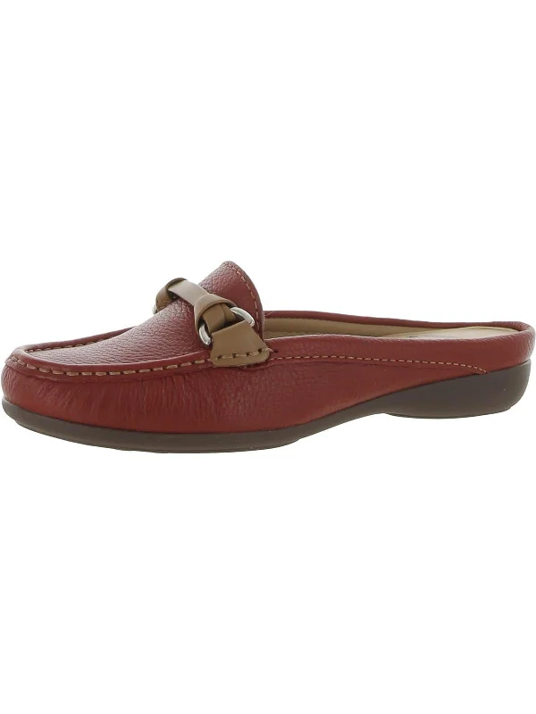 slippers with extra warmth-Oakland Womens Leather Slip-On Mules