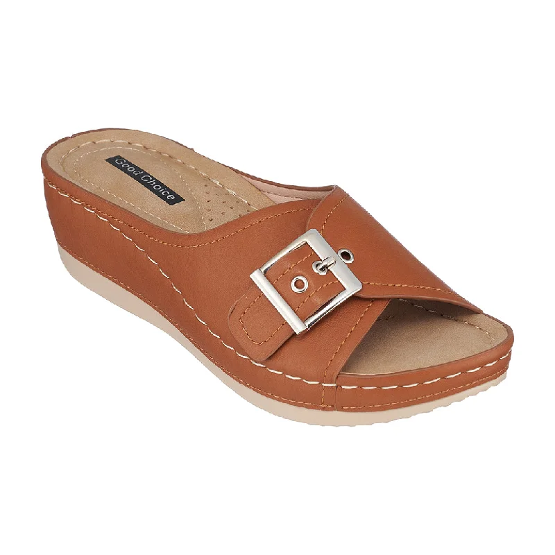 Comfortable sandals for beach vacations with slip-on design -Justina Tan Wedge Sandals