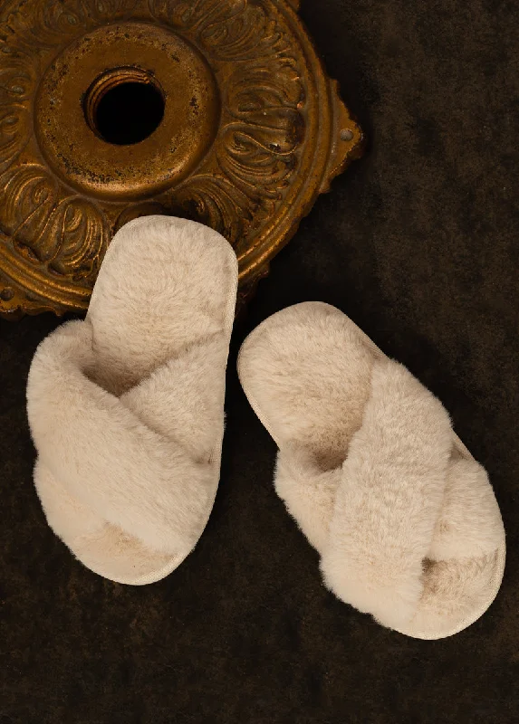 slippers for use around the house-Prisca Slippers in Ecru