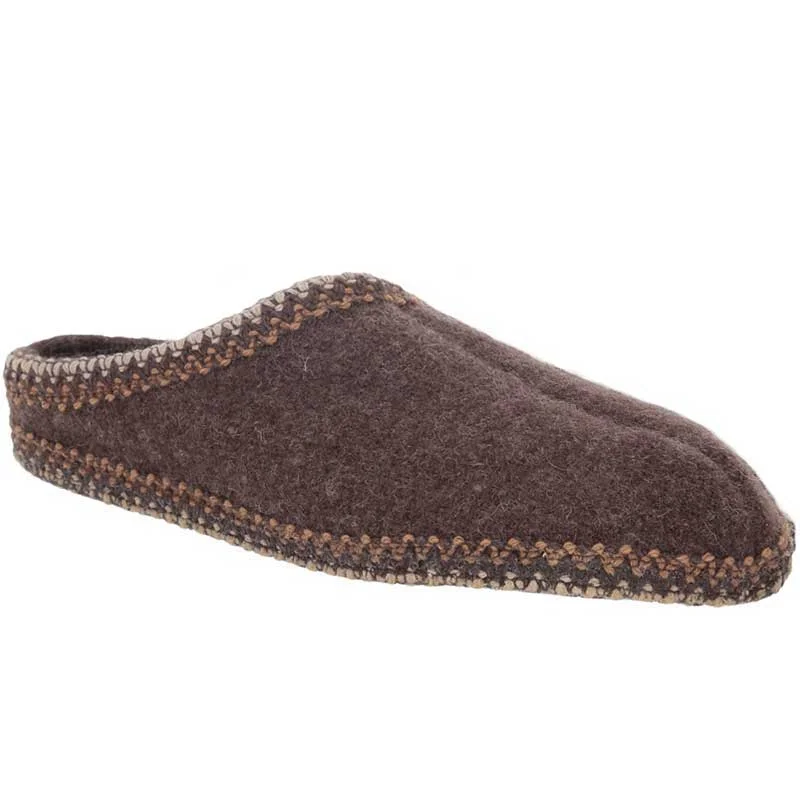 slippers for swollen feet and sore toes-Haflinger AS Classic Slipper Smokey Brown