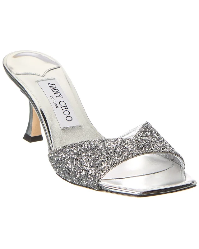 slippers for comfortable warmth in cold weather-Jimmy Choo Skye 70 Glitter Mule