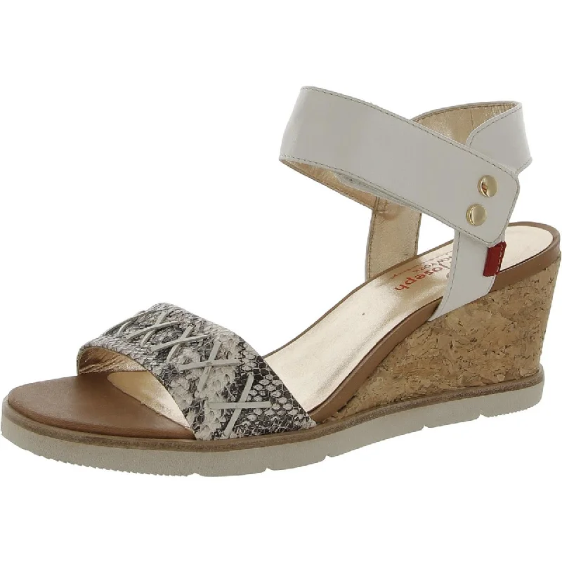 Trendy sandals with buckle accents for added detail and style -Marc Joseph Womens Dyckman St. Leather Snake Print Wedge Sandals