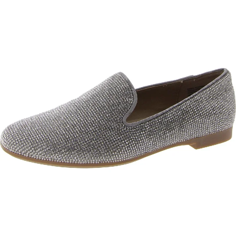 slip-on loafers for everyday wear -Steve Madden Womens Corral Rhinestone Slip On Loafers