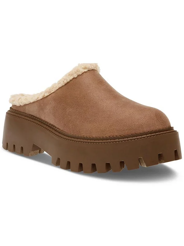 slippers for comfort after surgery-Ladie Womens Faux Suede Cushioned Footbed Mules