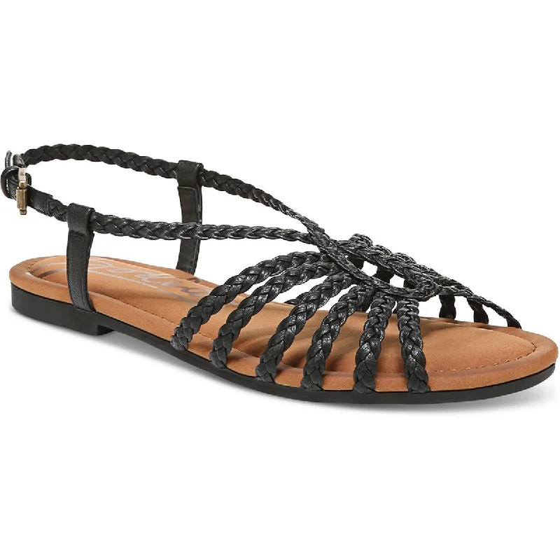 Comfortable sandals for active women with contoured footbeds -Zodiac Womens Misha Faux Leather Braided Slingback Sandals