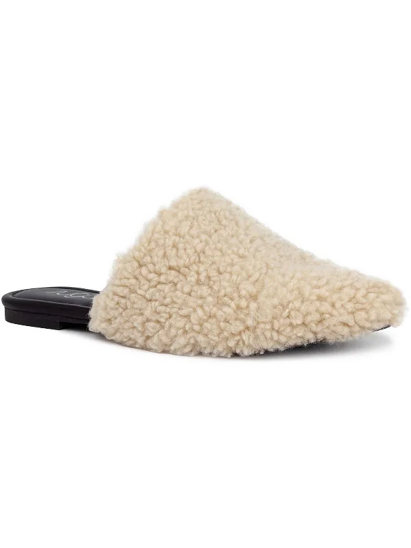 slippers for keeping your feet warm-Actly Womens Faux Fur Pointed Toe Mules