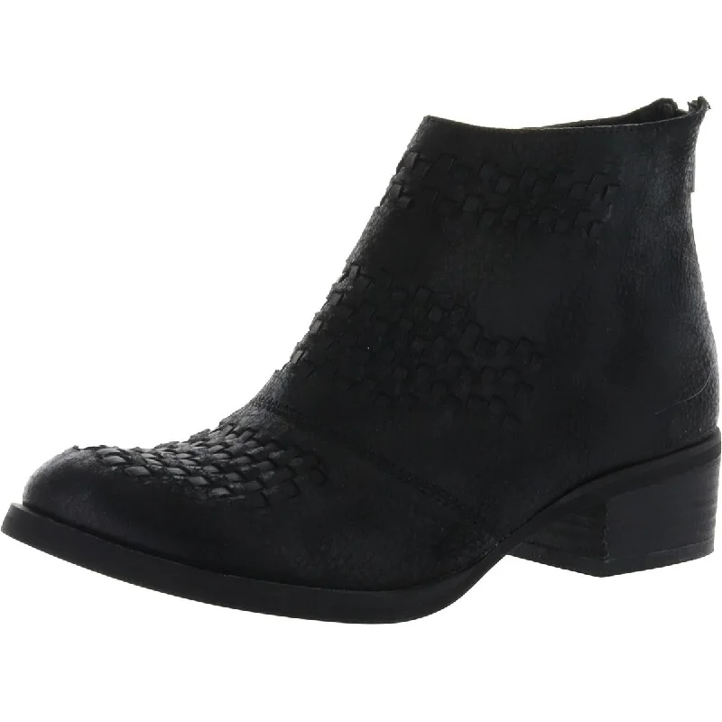 boots for icy roads and slippery conditions-Not Rated Women's Kyla Faux Leather Woven Block Heel Western Ankle Bootie