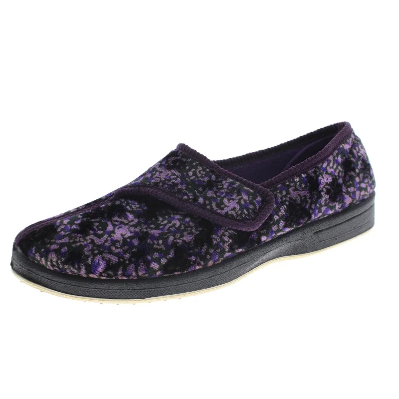 slippers for use around the house-Foamtreads Womens Jewell Velour Printed Clog Slippers