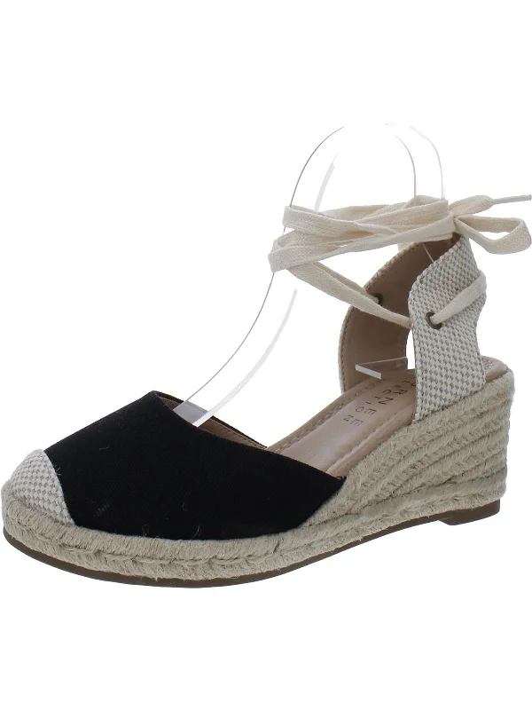 Womens F Canvas Espadrille Heels