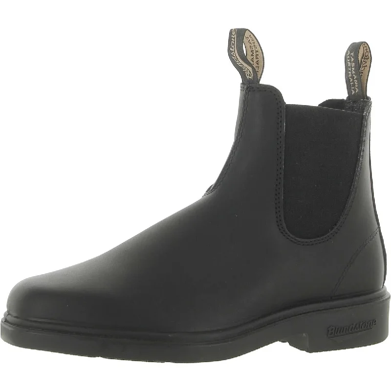 boots for keeping feet dry in heavy snow-Blundstone Mens Faux Leather Pull On Chelsea Boots