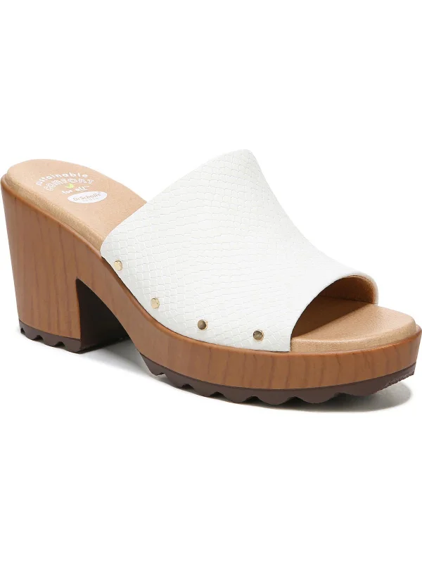 Wake Up Womens Faux Leather Slip On Clogs