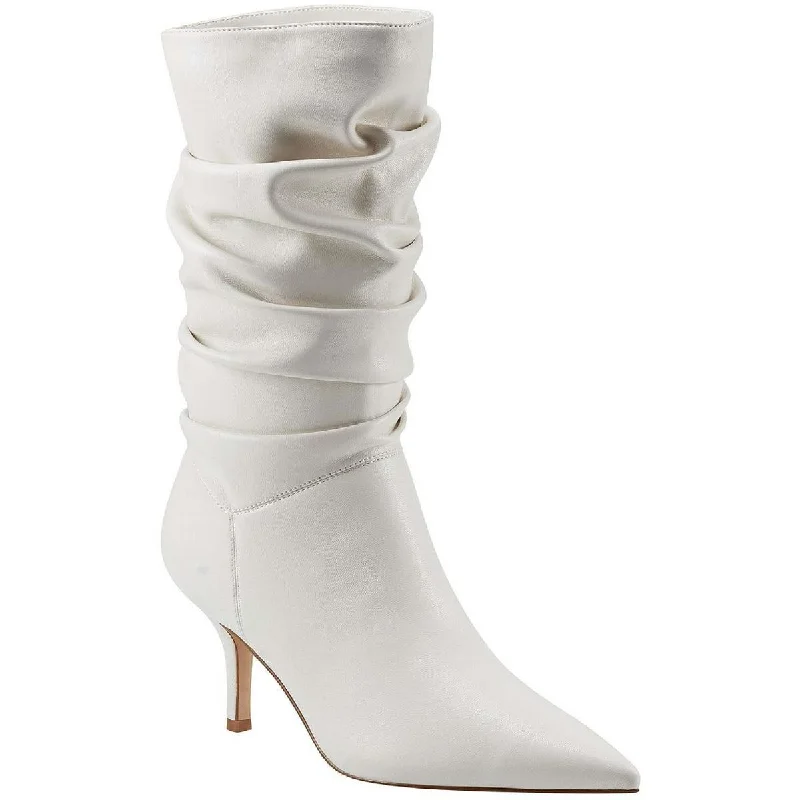 boots for comfort in cold, wet weather-Marc Fisher Womens mfMANYA2 Faux Leather Pointed Toe Mid-Calf Boots