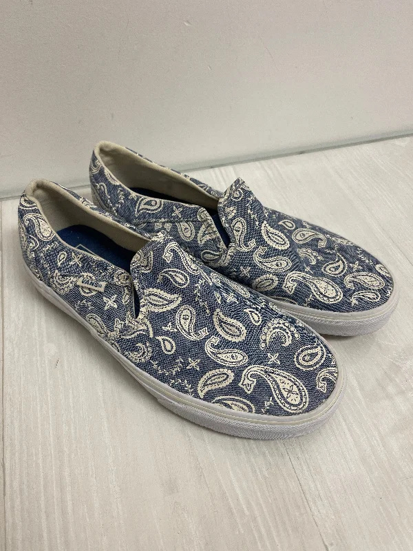 Trendy flats shoes with feminine design for every occasion -Shoes Flats By Vans In Blue & White, Size: 8.5