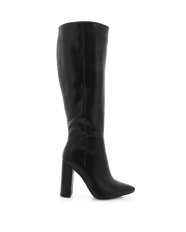 boots with arch support for prolonged wear-MILLA - BLACK SCALE