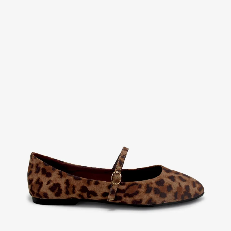 Flats shoes for women with soft insoles for comfort -NICHOL LEOPARD