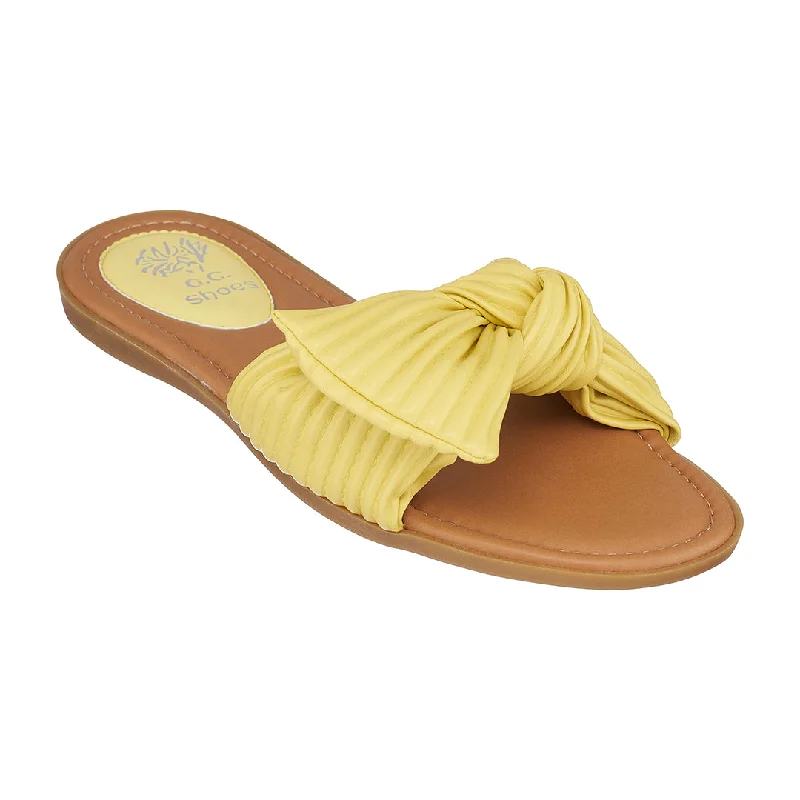 Stylish sandals for casual day outings -Dani Yellow Flat Sandals