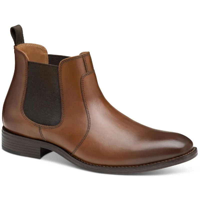 boots for long-distance winter walks with comfort-Johnston & Murphy Mens Lewis Leather Pull On Chelsea Boots