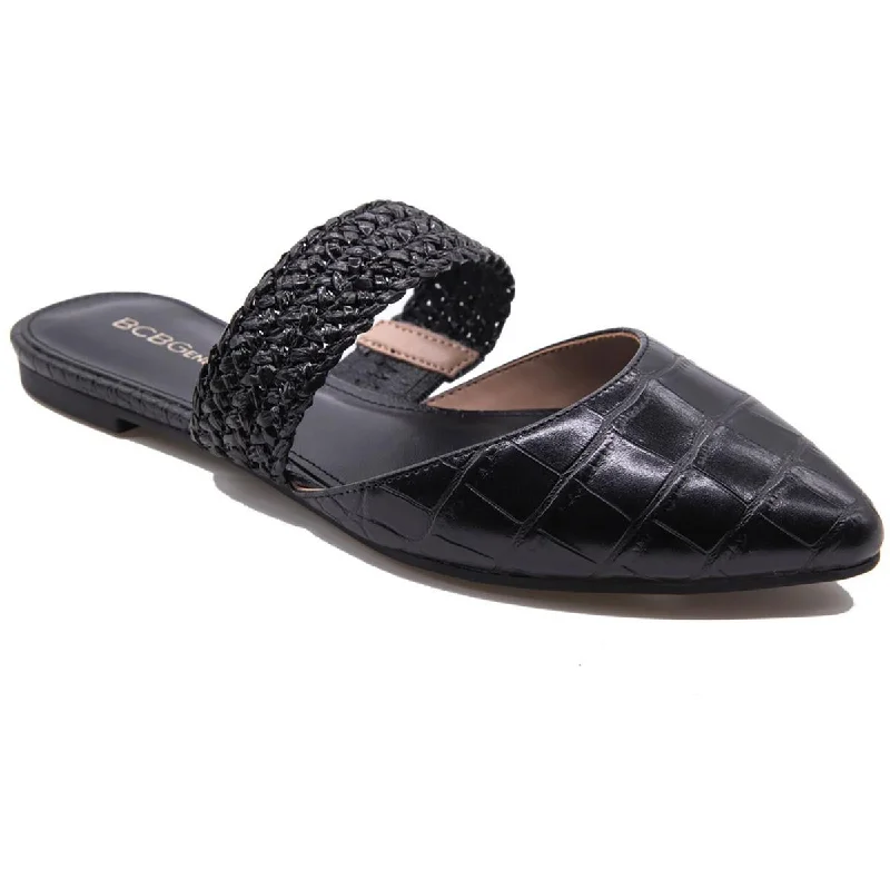 slippers with soft material for ultimate comfort-Emmah Womens Faux Leather Embossed Mules