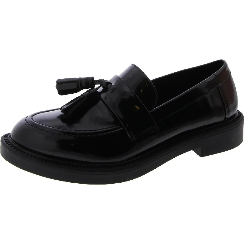 loafers with soft velvet finish for elegance -Steve Madden Womens Helen Patent Penny Loafers