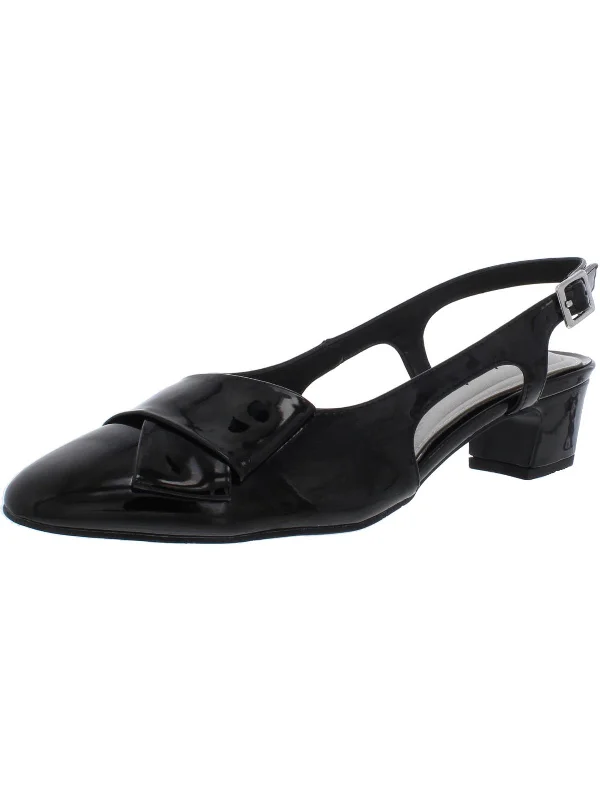 Breanna Womens Patent Closed Toe Slingback Heels