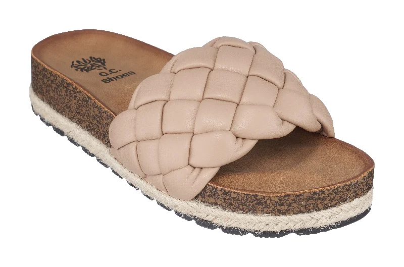 Trendy sandals for women with gladiator-inspired designs -Lesley Nude Footbed Sandals