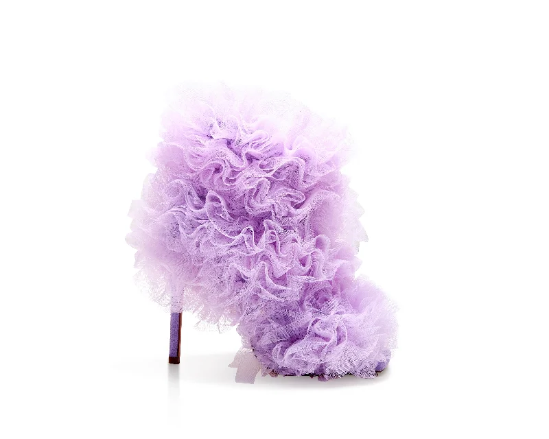 boots for protecting from freezing temperatures and snow-TUTU-PURPLE TULLE BOOTIE